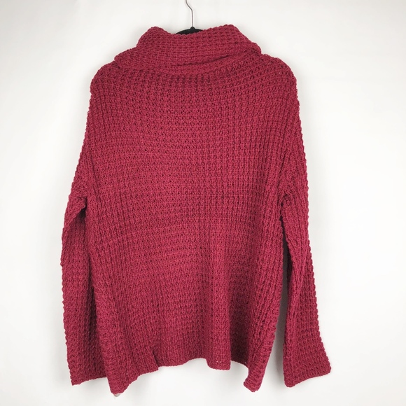Cabernet Cowl Neck Knit Button Sweater Top - Picture 4 of 4